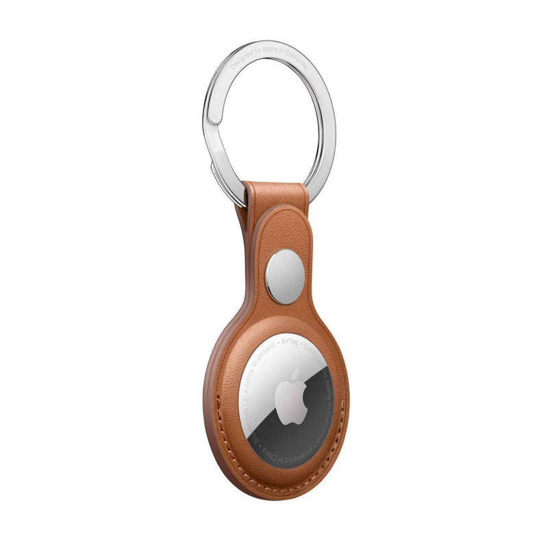 Apple AirTag Leren Sleutelhanger Bruin