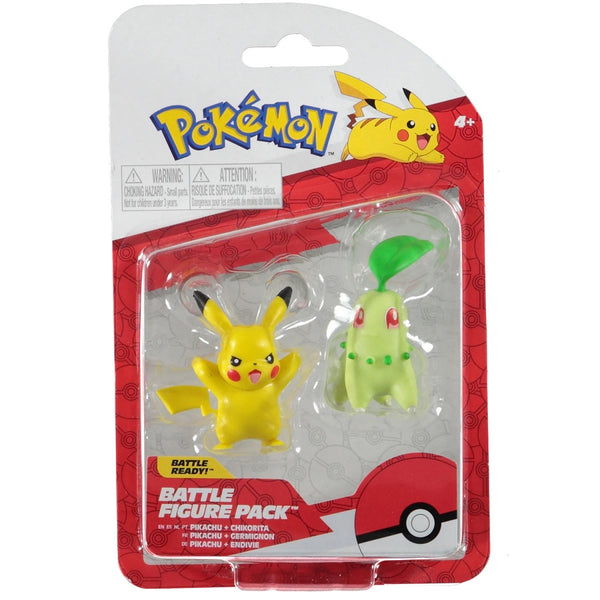 Pokemon Battle Figure 2-Pack Chicorita  AND  Pikachu