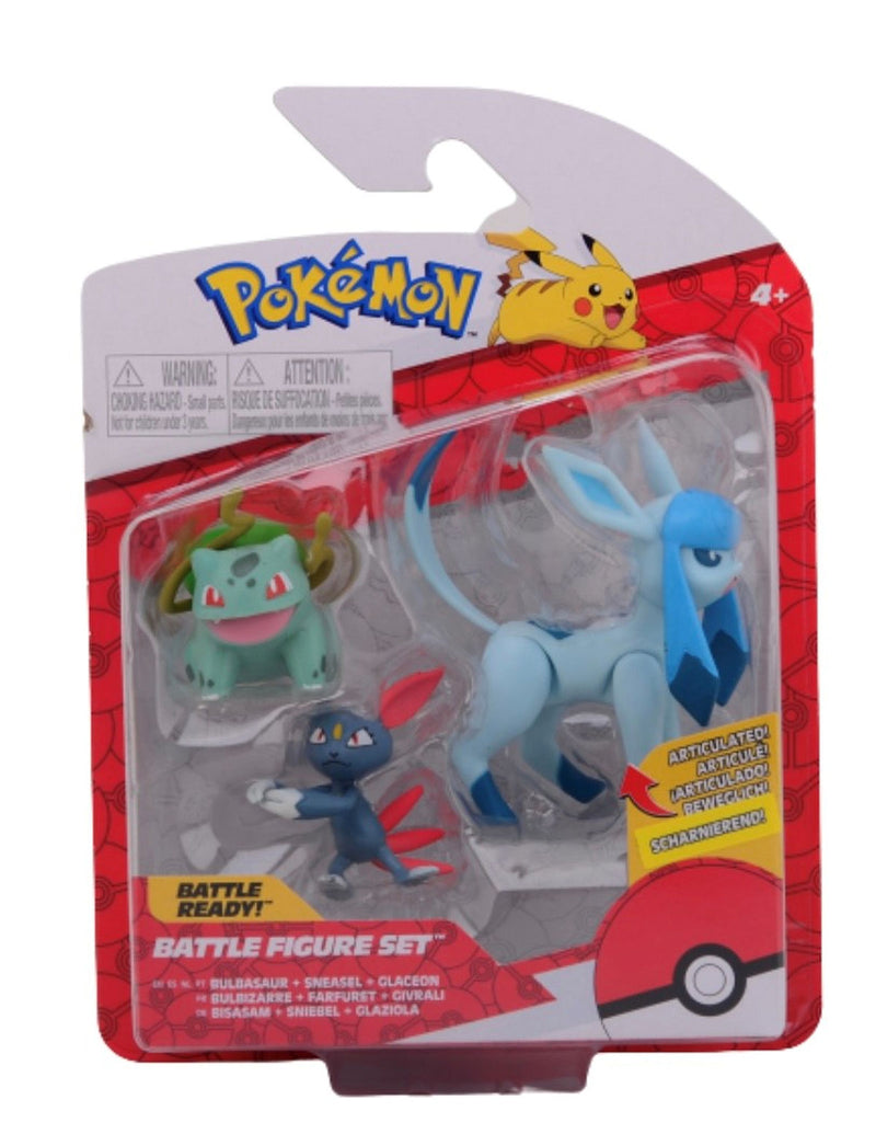 Pokemon Battle Figure 3-Pack (Bulbasaur, Sneasel, Glaceon)