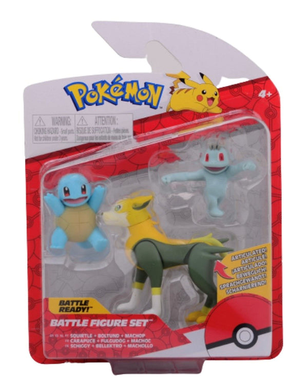 Pokemon Battle Figure 3-Pack (Squirtle, Machop, Bolthund)