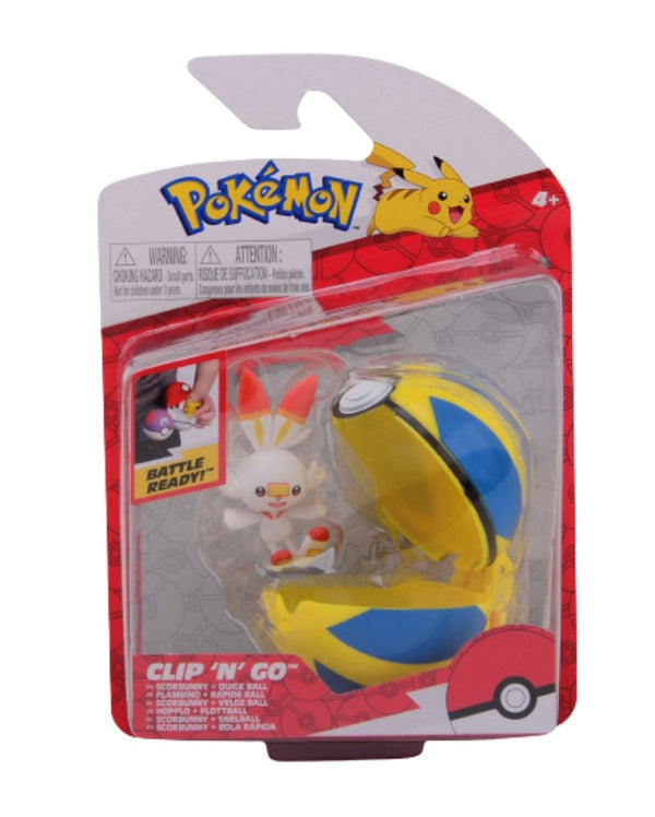 Pokemon Clip  AND apos;n Go Scorbunny  AND  Quick ball