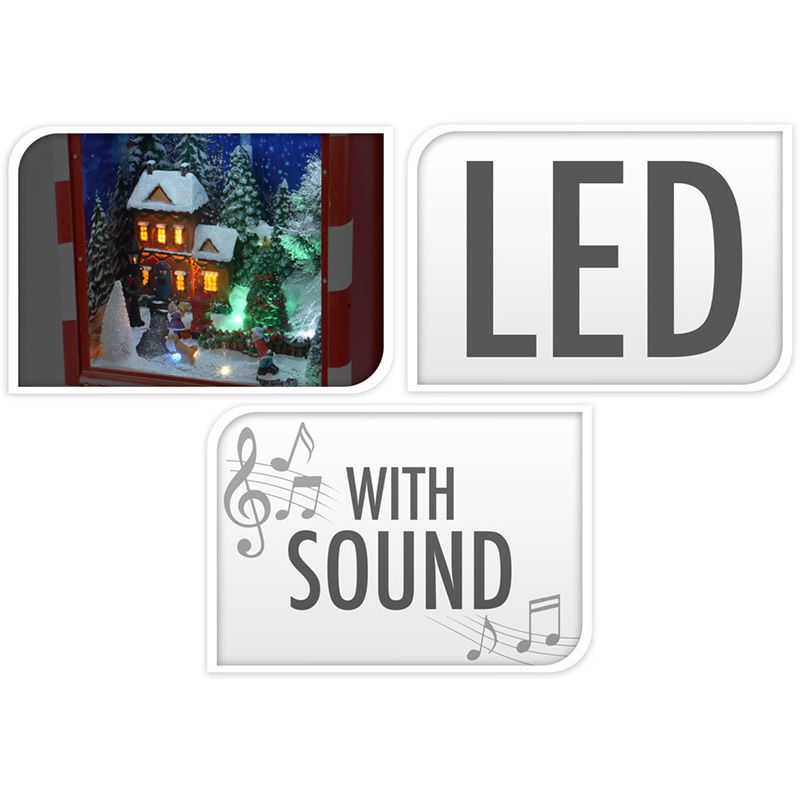 Kerst Postbus - met verlichting - muziek - sneeuw