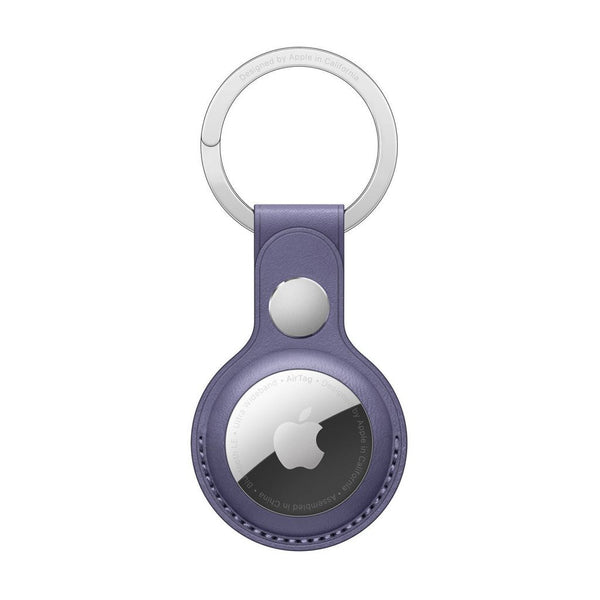 Apple AirTag Leren Sleutelhanger Paars