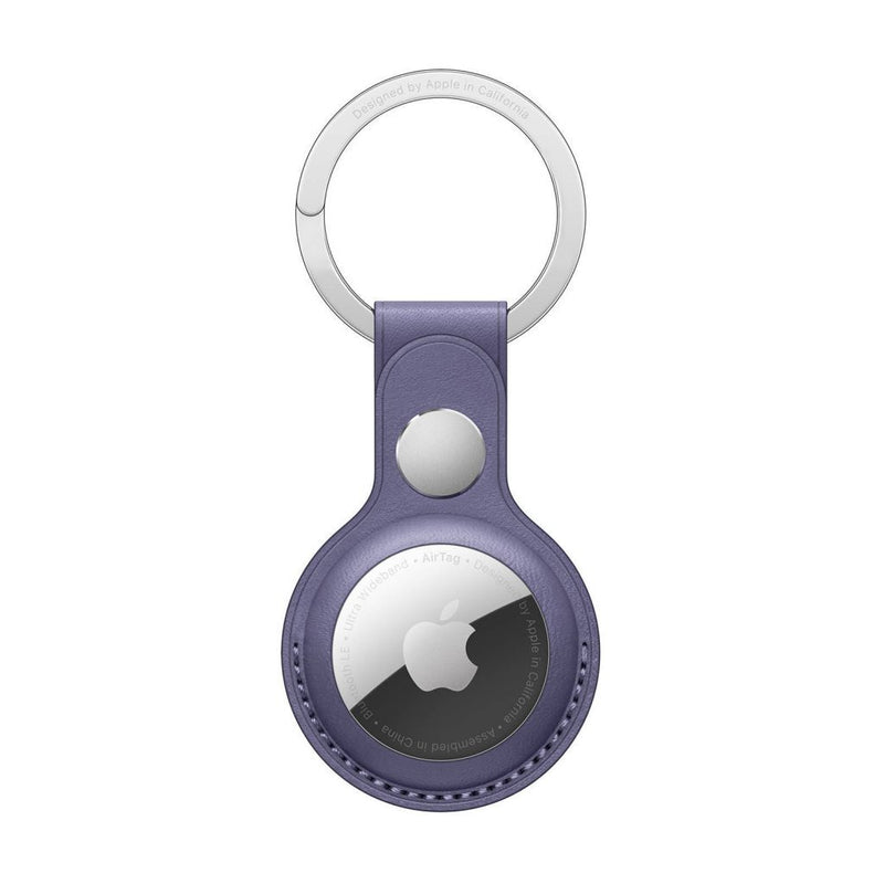 Apple AirTag Leren Sleutelhanger Paars