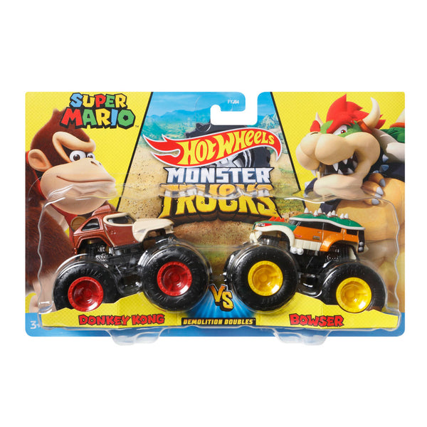 Hot Wheels Super Mario Monstertrucks Donkey Kong + Bowser
