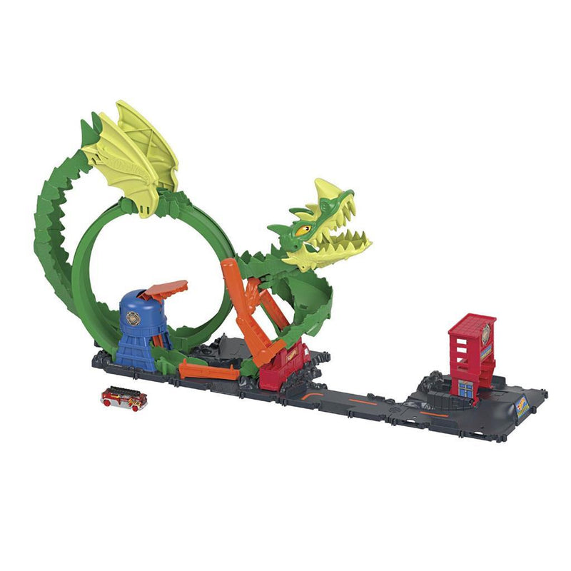 Hot Wheels City Dragon Drive Firefight Speelset + Auto