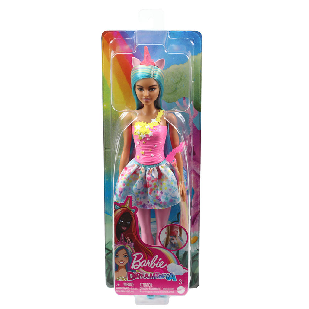 Barbie Dreamtoptia Eenhoorn - regenboog haar roze hoorn