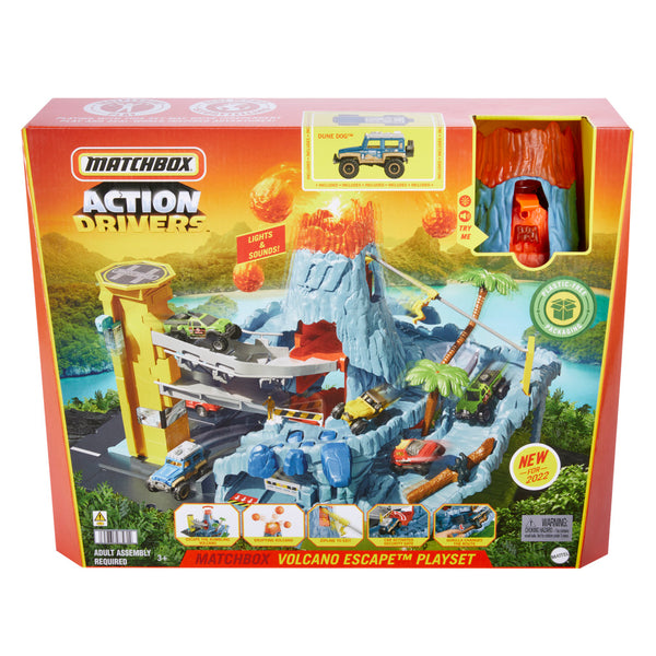 Matchbox Action Drivers Volcano Escape Speelset + Licht en Geluid