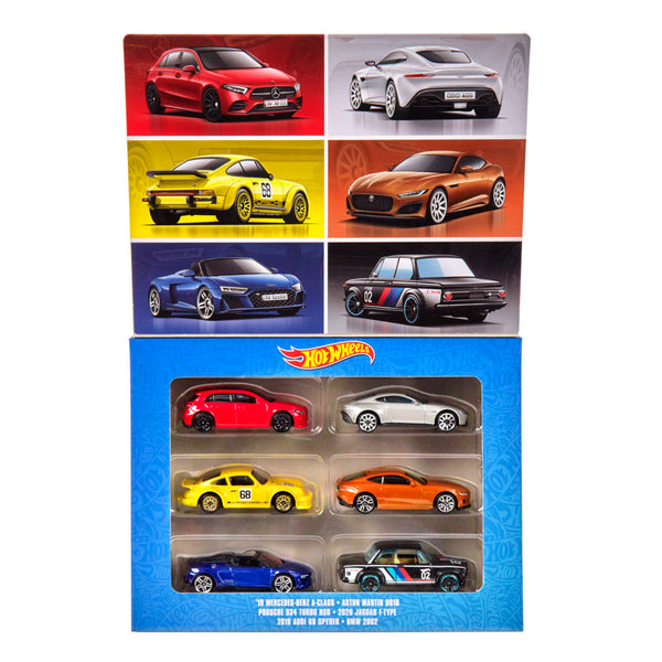 Hot Wheels Europese Autocultuur Die-Cast Auto&#039;s 1:64 6 Stuks