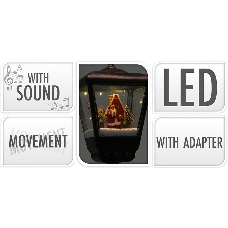 Kerst Lantaarnpaal - 188cm - met licht en geluid