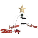 Kerstboompiek  - met ronddraaiende kerstman in vliegtuig