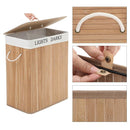 Homestyle Pro Rechthoekige Bamboe Wasmand + Tekst 52x32x63 cm Naturel/Wit