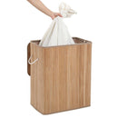Homestyle Pro Rechthoekige Bamboe Wasmand + Tekst 52x32x63 cm Naturel/Wit
