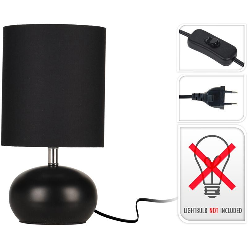 Tafellamp - 24 cm - zwart