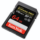 Sandisk SDXC Extreme Pro 64GB Video Speed Class V30 UHS Sp. Cl. U3 UHS-I,170MB/s