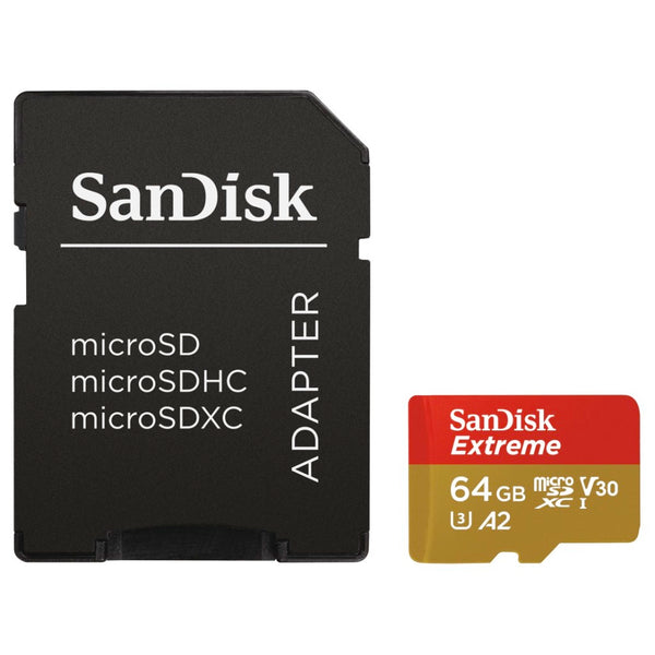 Sandisk MicroSDXC Extreme 64GB 160mb / 60mb,U3,V30,A2