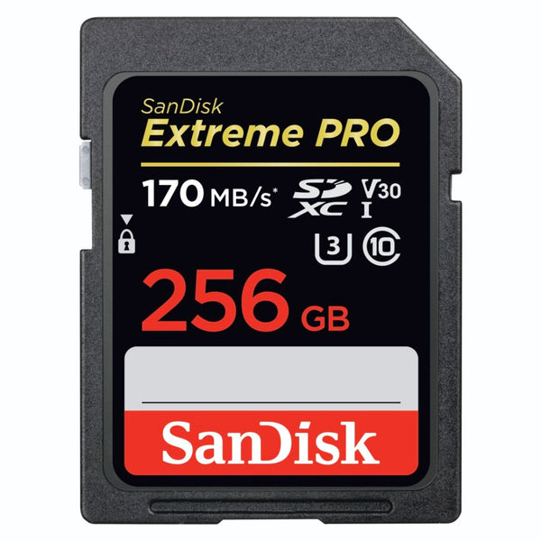 Sandisk SDXC Extreme Pro 256GB Video Speed Class V30 UHS Sp. Cl. U3,UHS-I,170MB/s