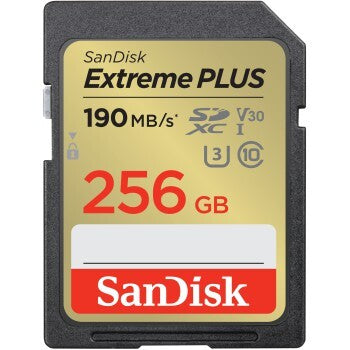Sandisk SDXC Extreme Plus 256GB 190/130 Mb/s - V30 - Rescue Pro DL 2Y