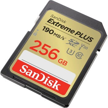 Sandisk SDXC Extreme Plus 256GB 190/130 Mb/s - V30 - Rescue Pro DL 2Y