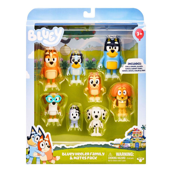 Bluey Speelfiguren Familie & Vrienden, 8st.