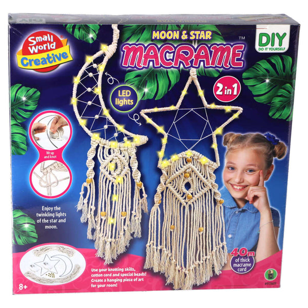 Small World Creative Macrame Maan en Ster + Licht