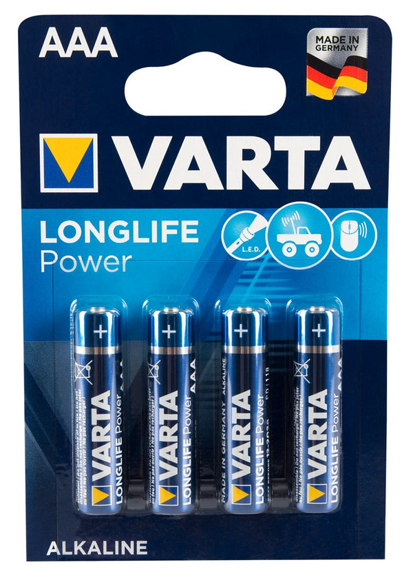 Varta Longlife Power AAA Alkaline Batterijen 4 Stuks