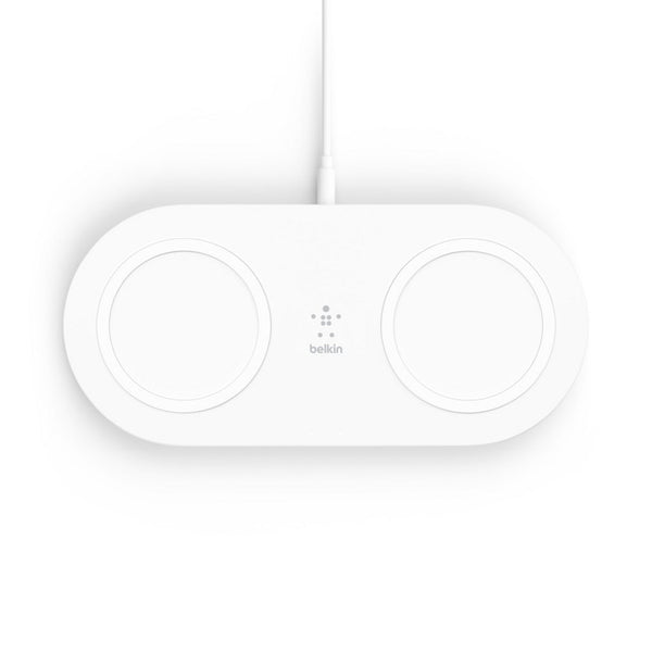 Belkin WIZ008vfWH Draadloos 15W-Laadstation met 2 Laadoppervlakken Wit