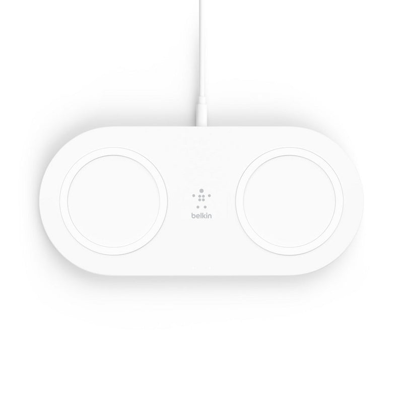 Belkin WIZ008vfWH Draadloos 15W-Laadstation met 2 Laadoppervlakken Wit