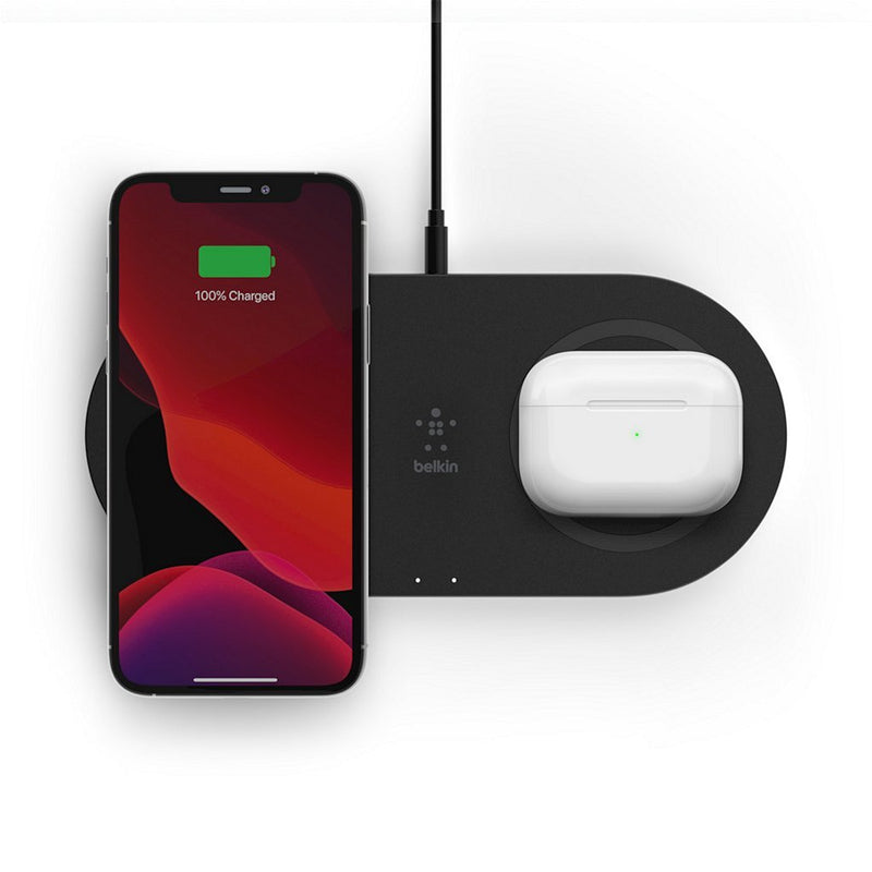 Belkin WIZ008vfBK Draadloos 15W-Laadstation met 2 Laadoppervlakken Zwart
