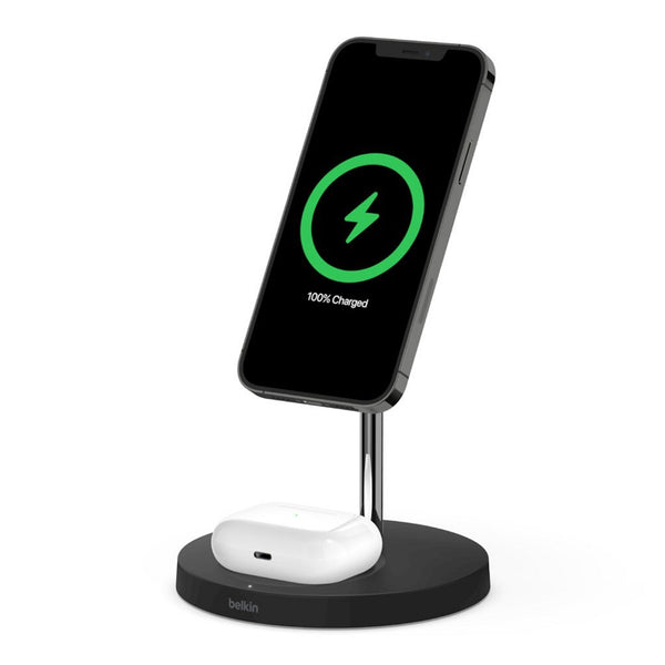 Belkin WIZ010vfBK 2in1 Draadloze Laadstandaard met MagSafe Zwart
