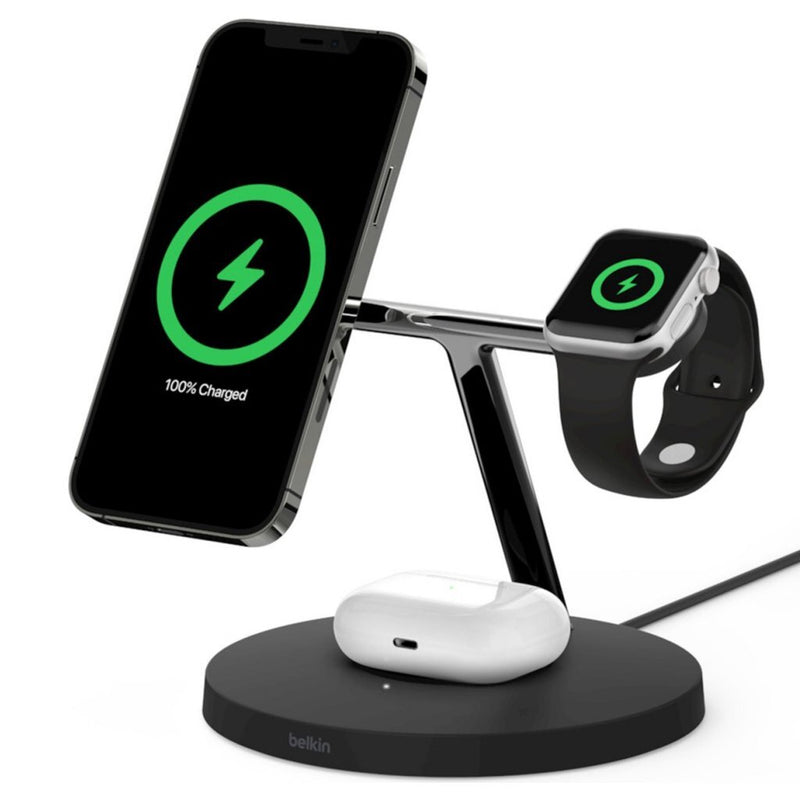 Belkin Boost Charge Pro Magsafe 3in1 Draadloze Oplader Zwart/Zilver