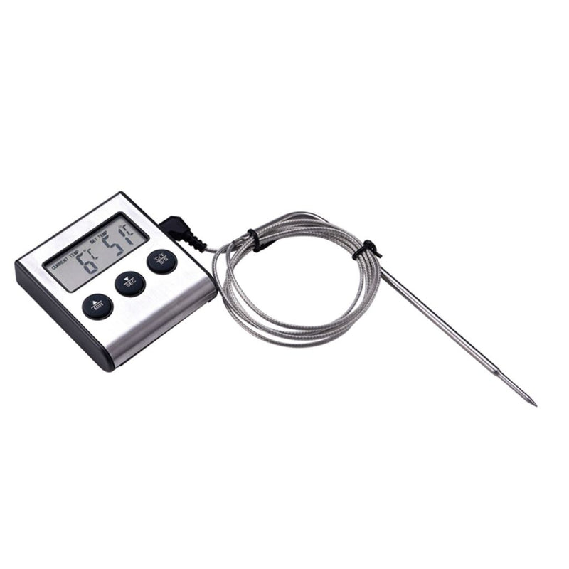 Basic Culinair Braadthermometer + Timer RVS/Zwart