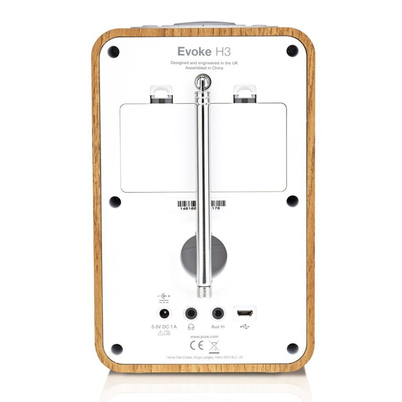 Pure EVOKE H3 DAB+ Radio met Bluetooth Eiken/Wit