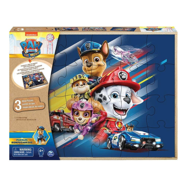 Paw Patrol The Movie 3 Houten Puzzels in Houten Kist