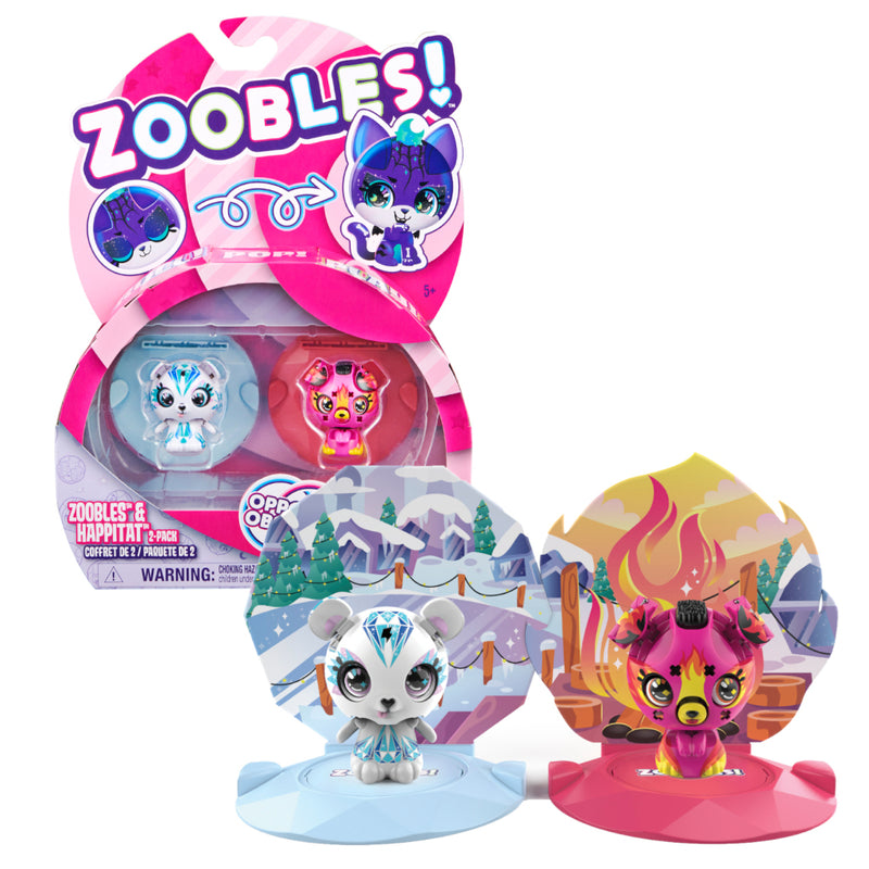 speelset Bear and Pup junior roze/wit 6-delig