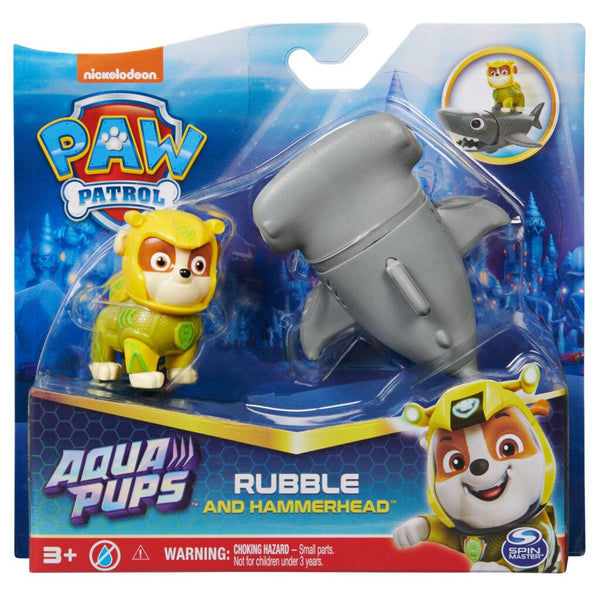 Paw Patrol Aqua Pups Rubble en Hamerhaai