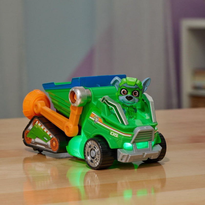 Paw Patrol Mighty Movie Vuilniswagen met Rocky + Licht en Geluid