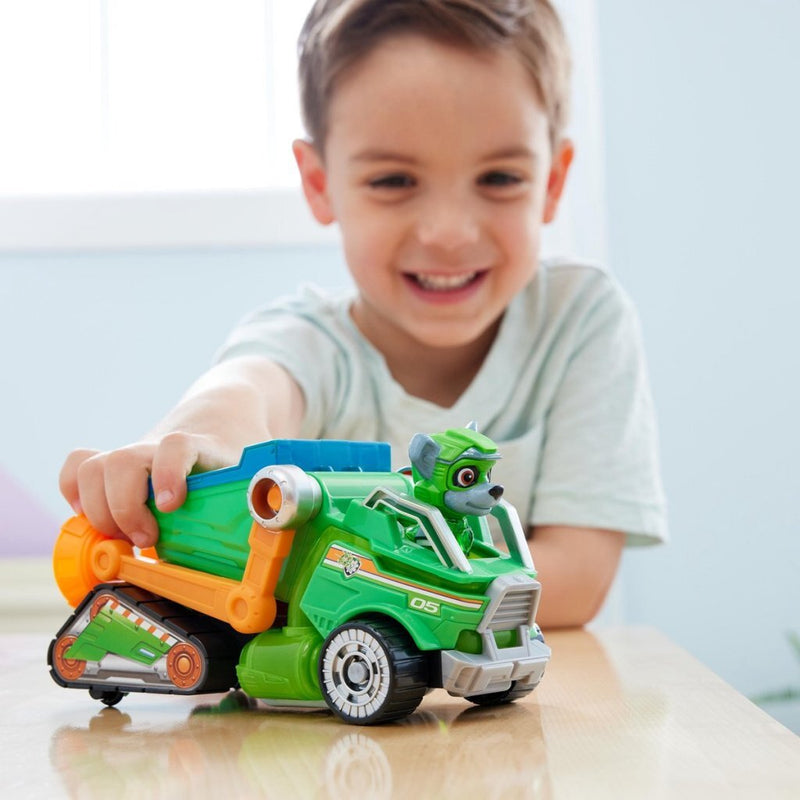Paw Patrol Mighty Movie Vuilniswagen met Rocky + Licht en Geluid