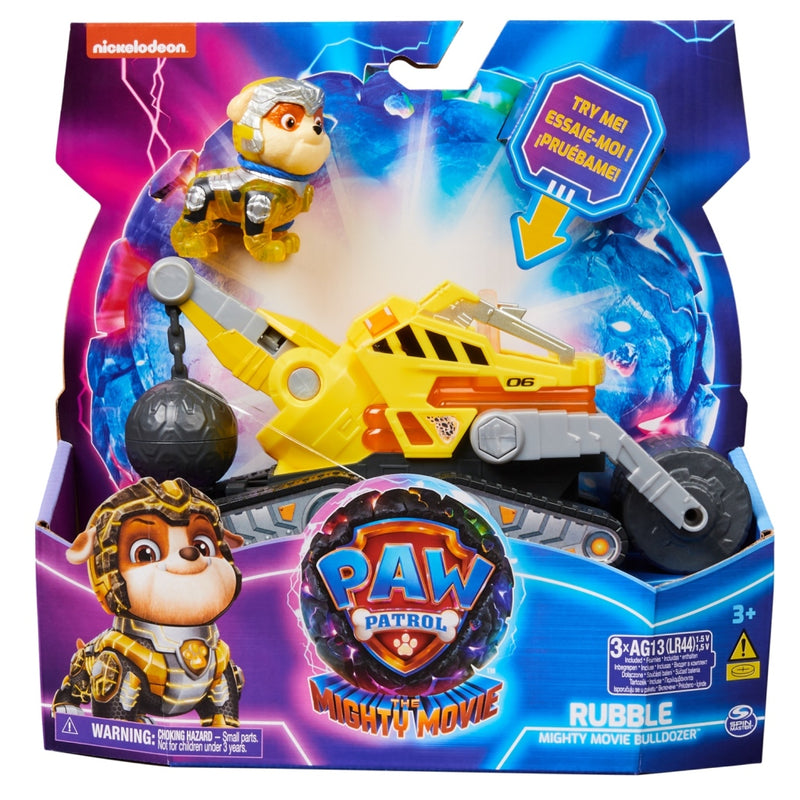 Paw Patrol Mighty Movie Bulldozer met Rubble + Licht en Geluid