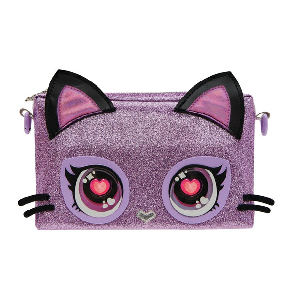 Purse Pets Wristlet Bag Kitty + Licht Glitter/Paars