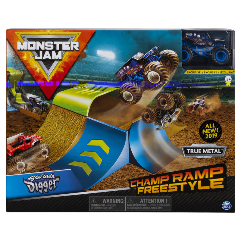 Monster Jam Champ Ramp Freestyle met Die-Cast Truck 1:64 Assorti