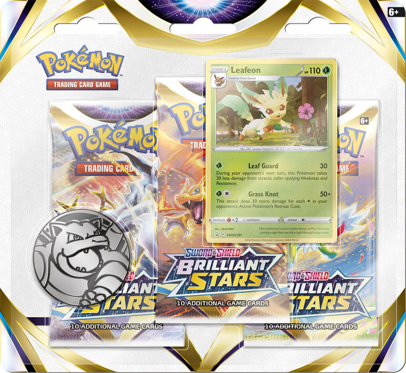 POK TCG Sword  AND  Shield Brilliant Stars 3Boosterblister