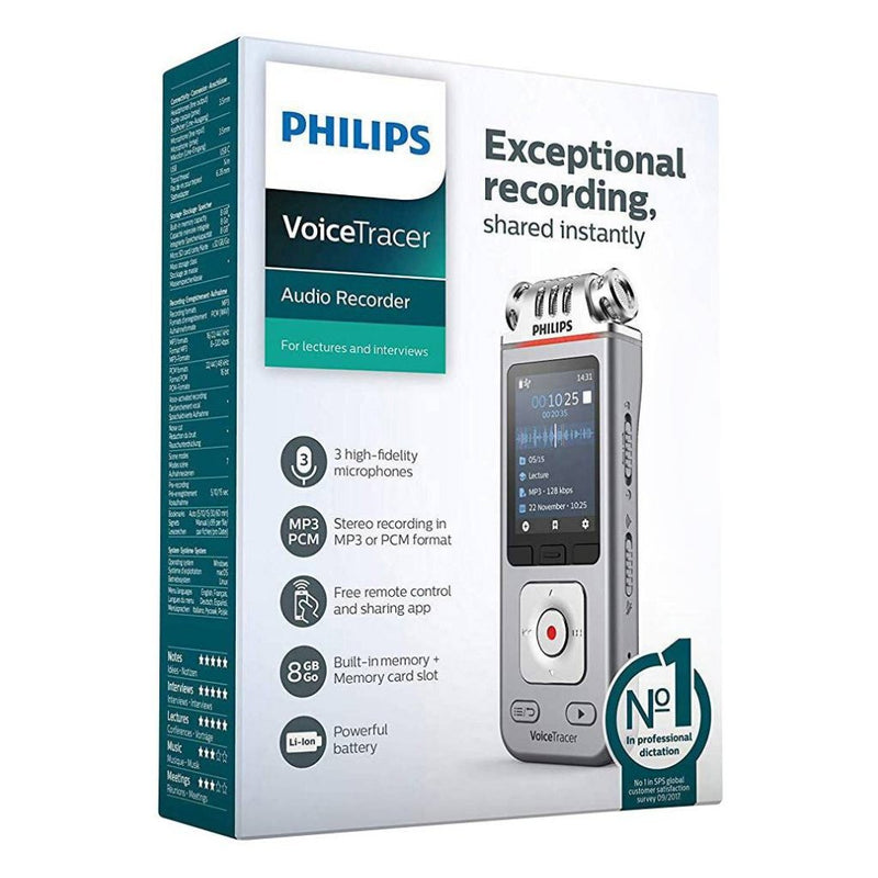 Philips DVT4110 VoiceTracer Audiorecorder Chroom/Zilver