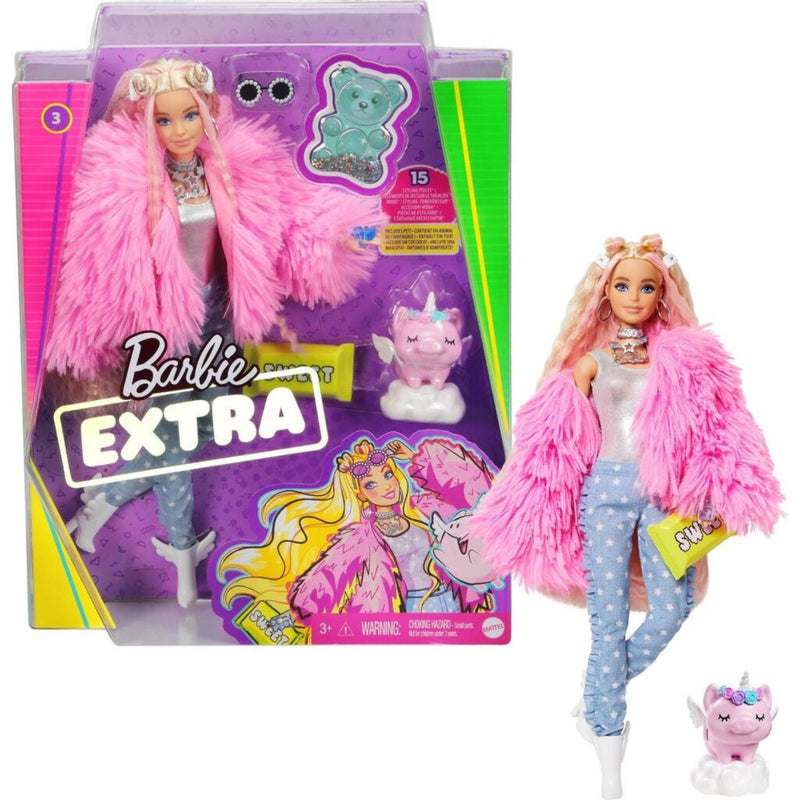 Barbie Extra Fluffy Pink Pop Speelset
