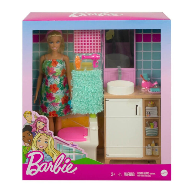 Barbie Slaapkamer/Badkamer Speelset