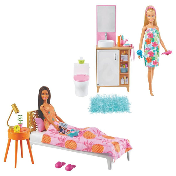 Barbie Slaapkamer/Badkamer Speelset Assorti