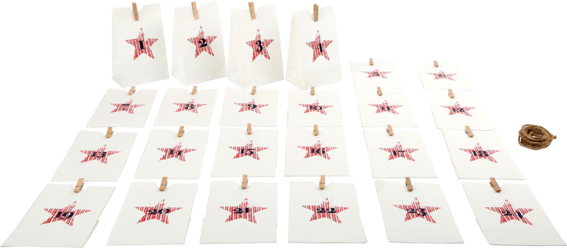 Papieren Zak Advent Kalender, wit