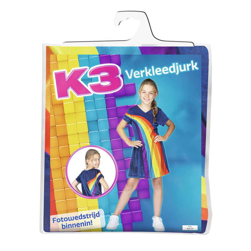 K3 Verkleedjurk Regenboog - 6-8 jaar
