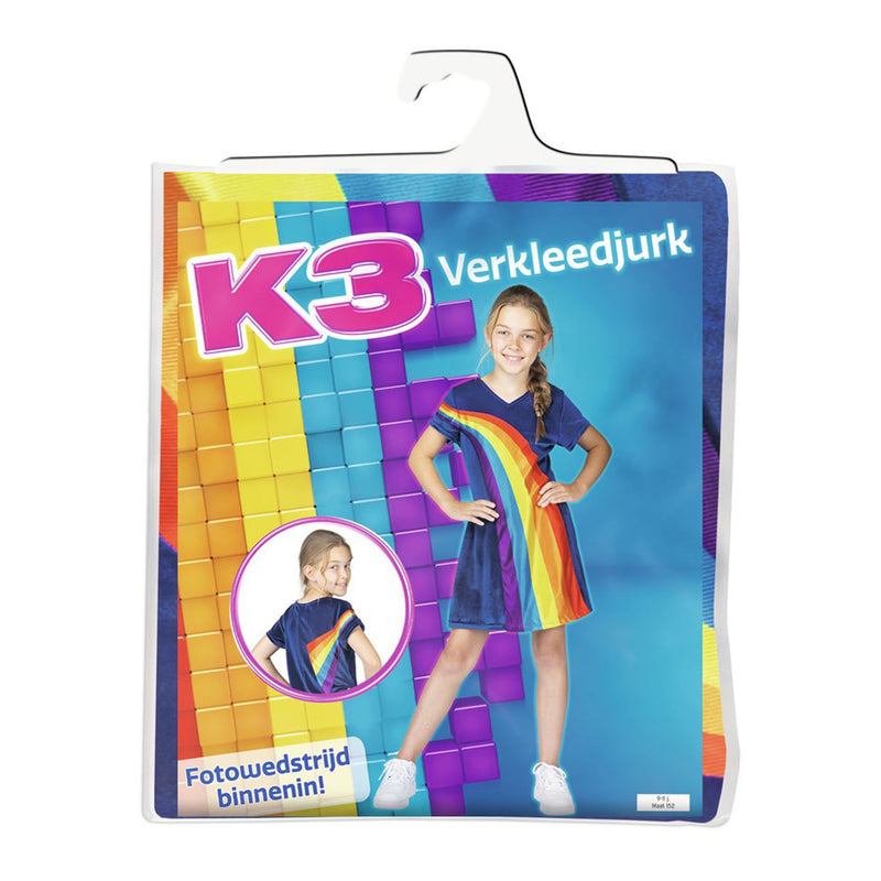 K3 Verkleedjurk Regenboog - 9-11 jaar