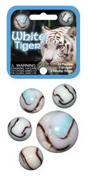 2 White tiger knikkers 42mm 4150